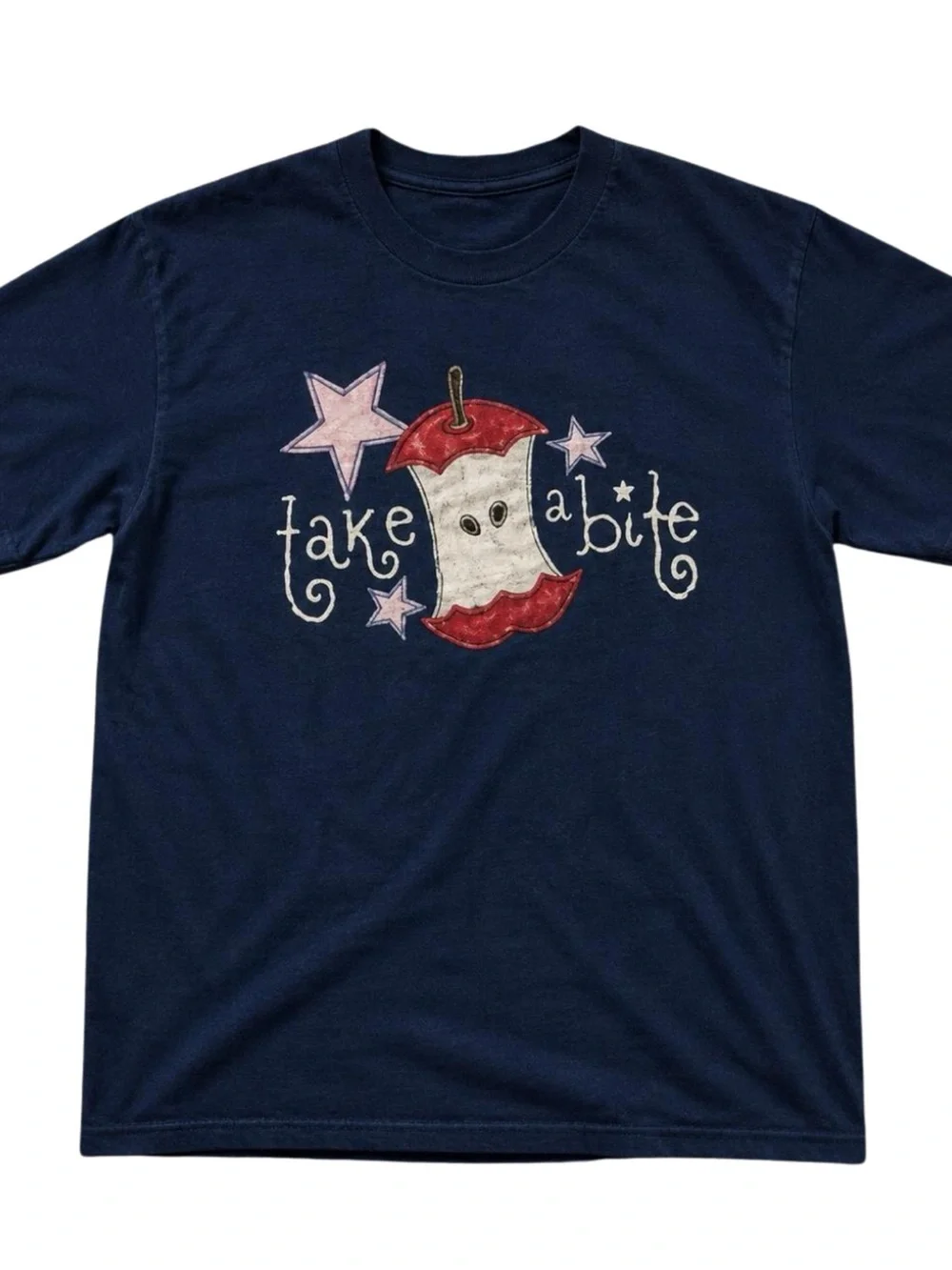 Gildan Navy Graphic 'Take a Bite' Short Sleeve Tee